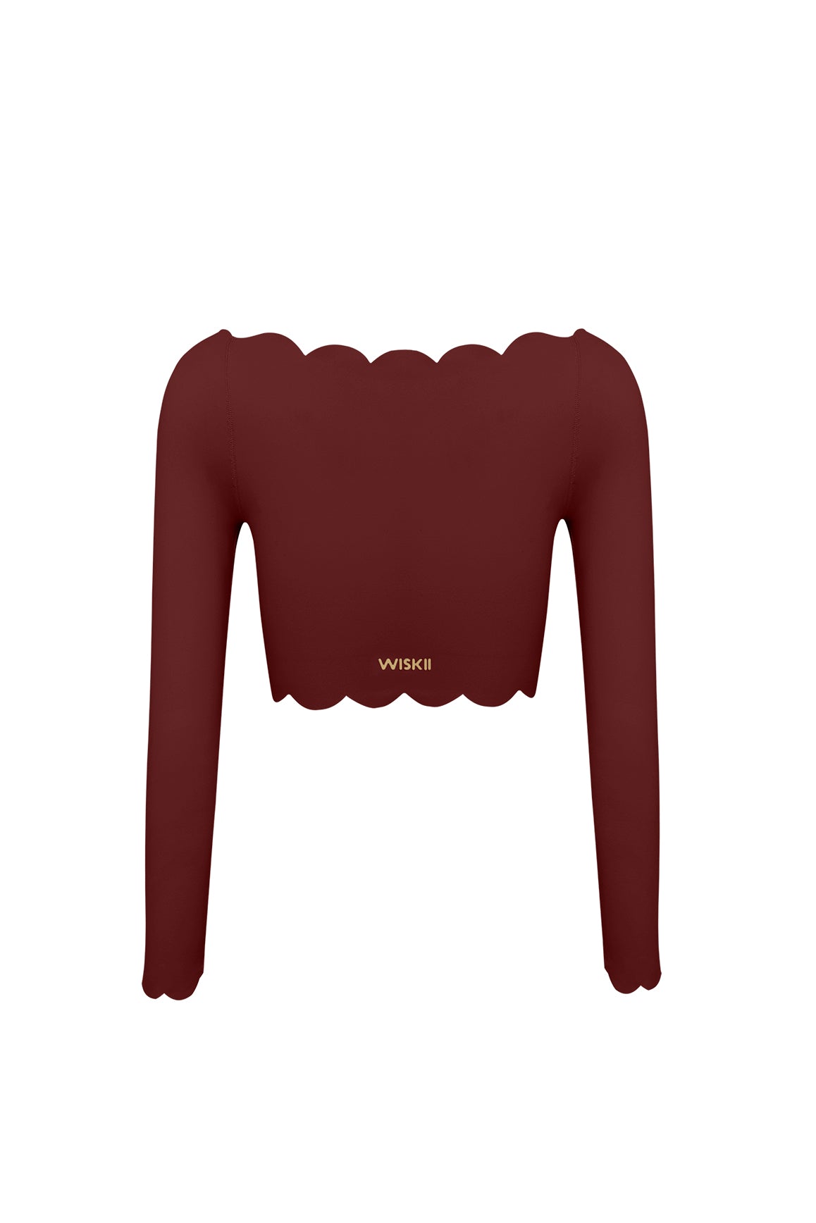 WISKII Off Shoulder Long Sleeve Crop Top | Mulled Wine Top | WISKII Active