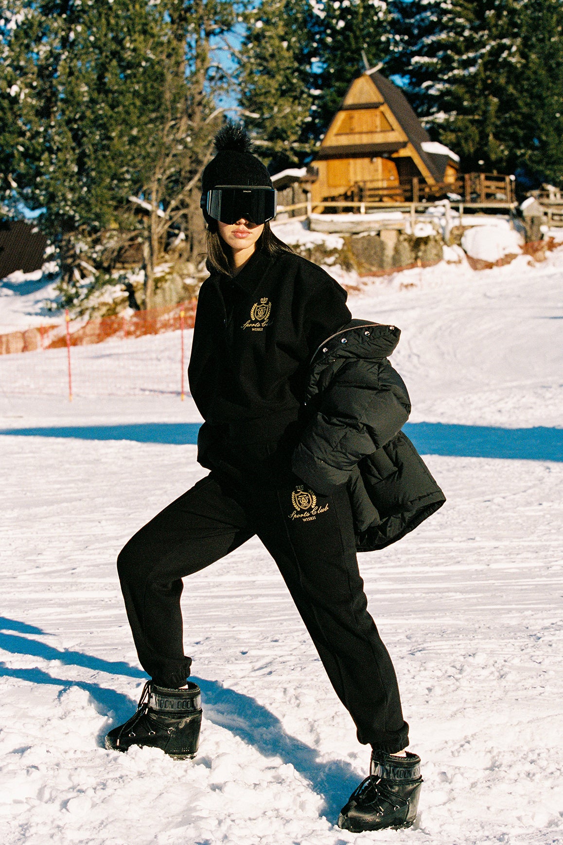 Model wears a Classic Retro Warm Jogger | WISKII Active | Color black