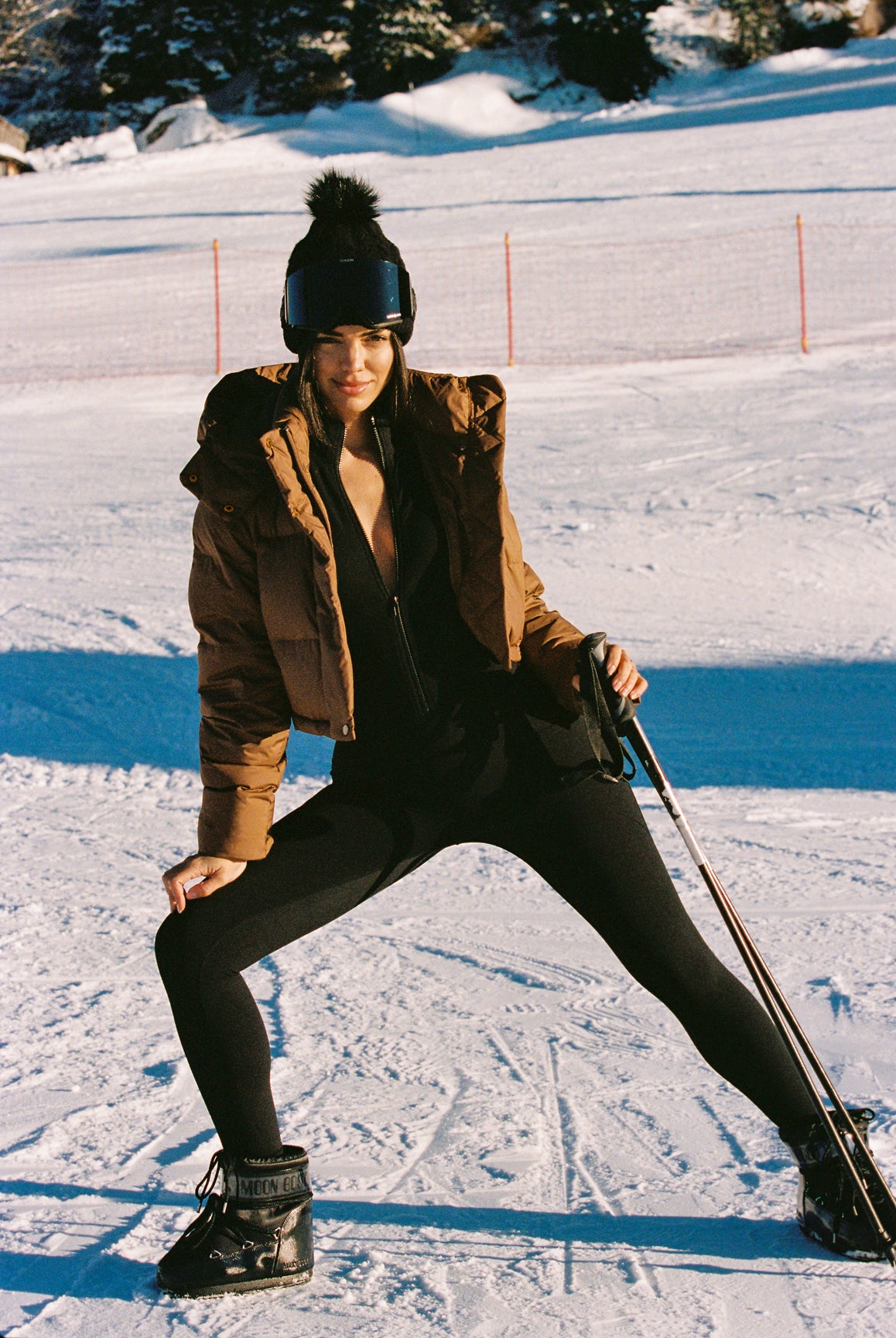 Ivory long sleeve half-zip full length unitard by WISKII, featuring a fitted design and comfortable fabric.