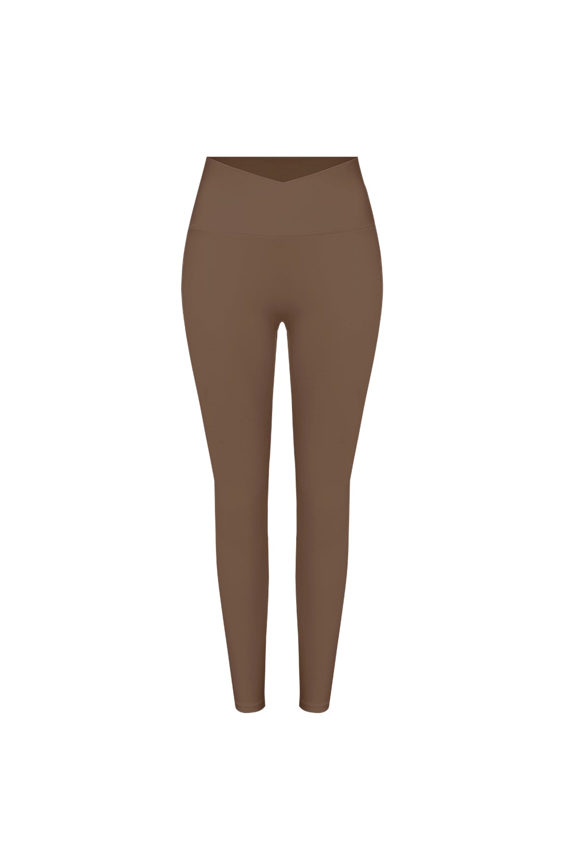 WISKII Riviera V-waist Scrunch Leggings in desert truffle color, featuring a V-waist design and scrunch detail for a flattering fit.