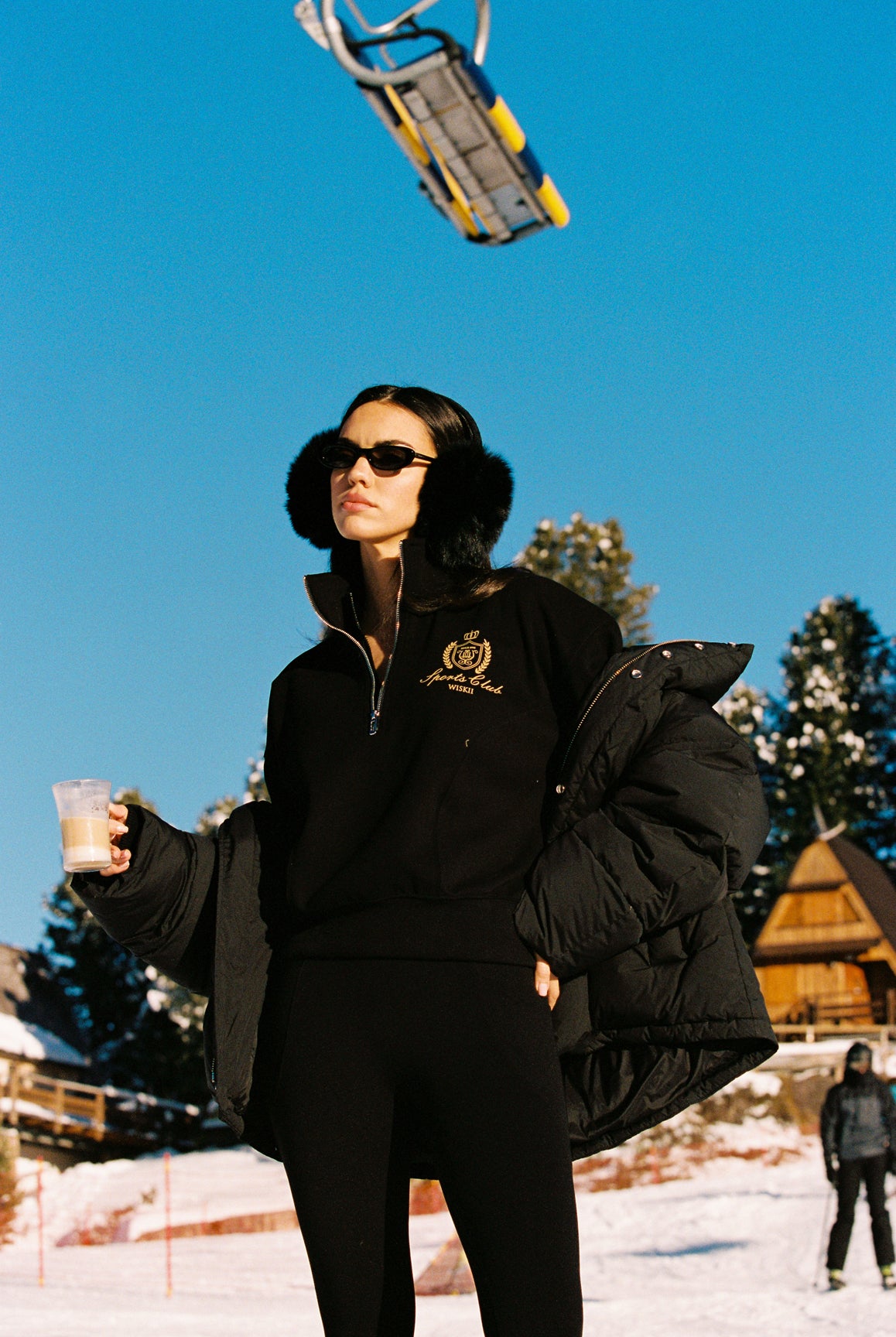 WISKII V-Waist Scrunch Legging in black, showcasing a high-waisted design and gathered detailing on the back.