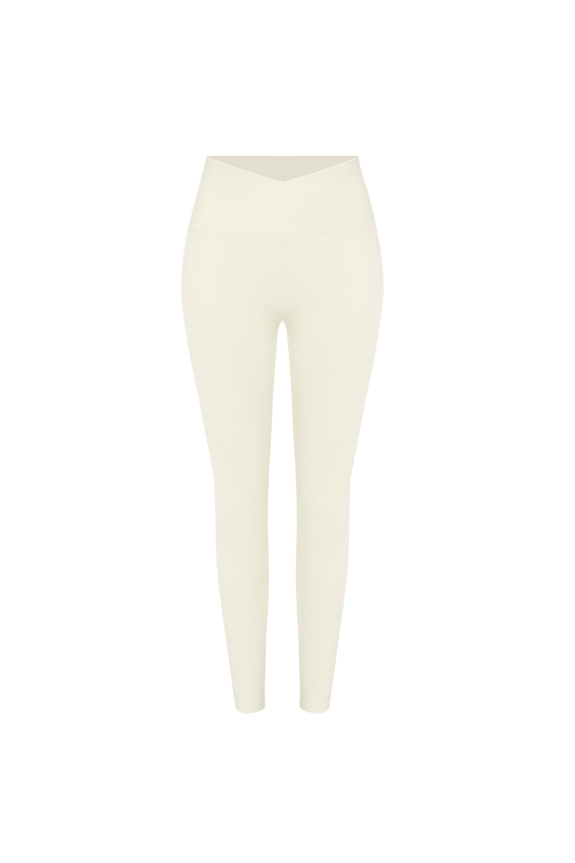 WISKII Riviera V-waist scrunch leggings in oat milk color, featuring a high V-waist and legging fit with scrunch detail.