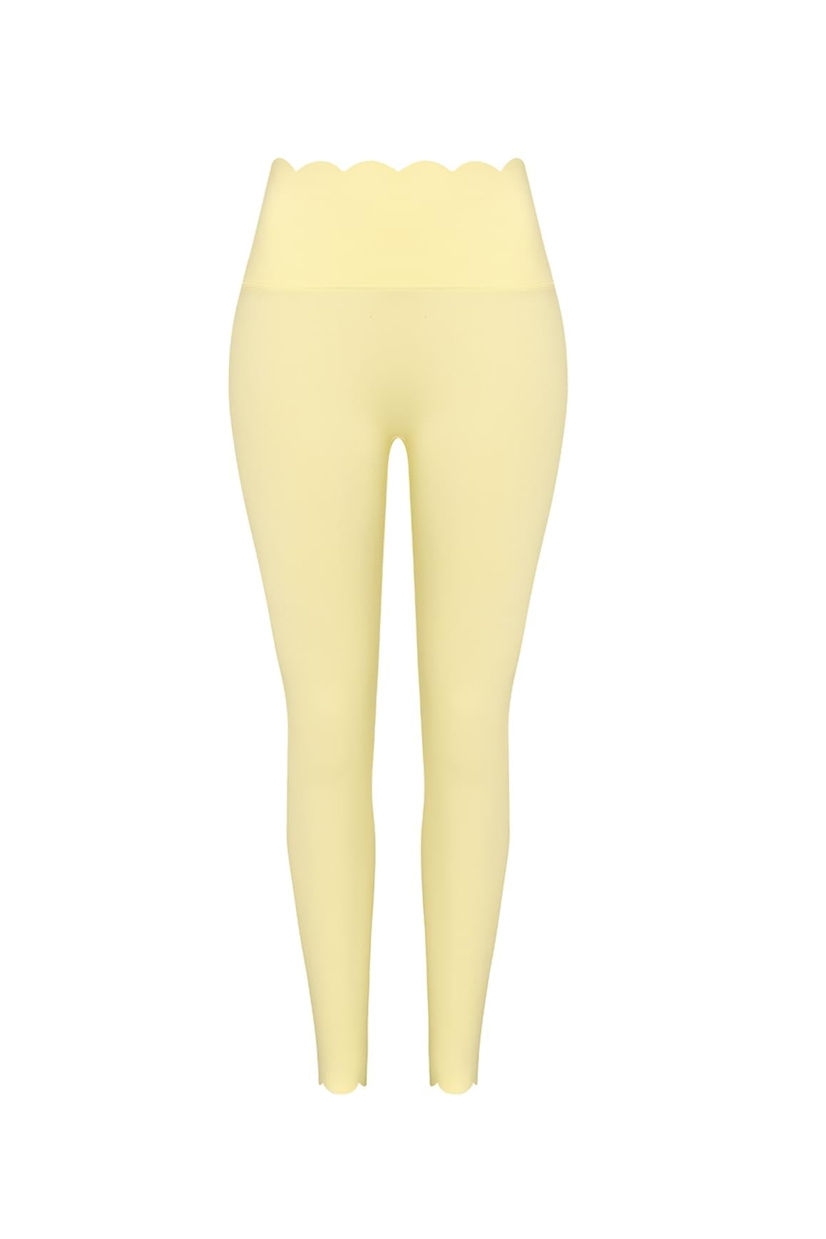 WISKII 粉紅色高腰扇形抽皺leggings,帶有扇形邊緣及抽皺細節,設計打造時尚又舒適的穿著體驗