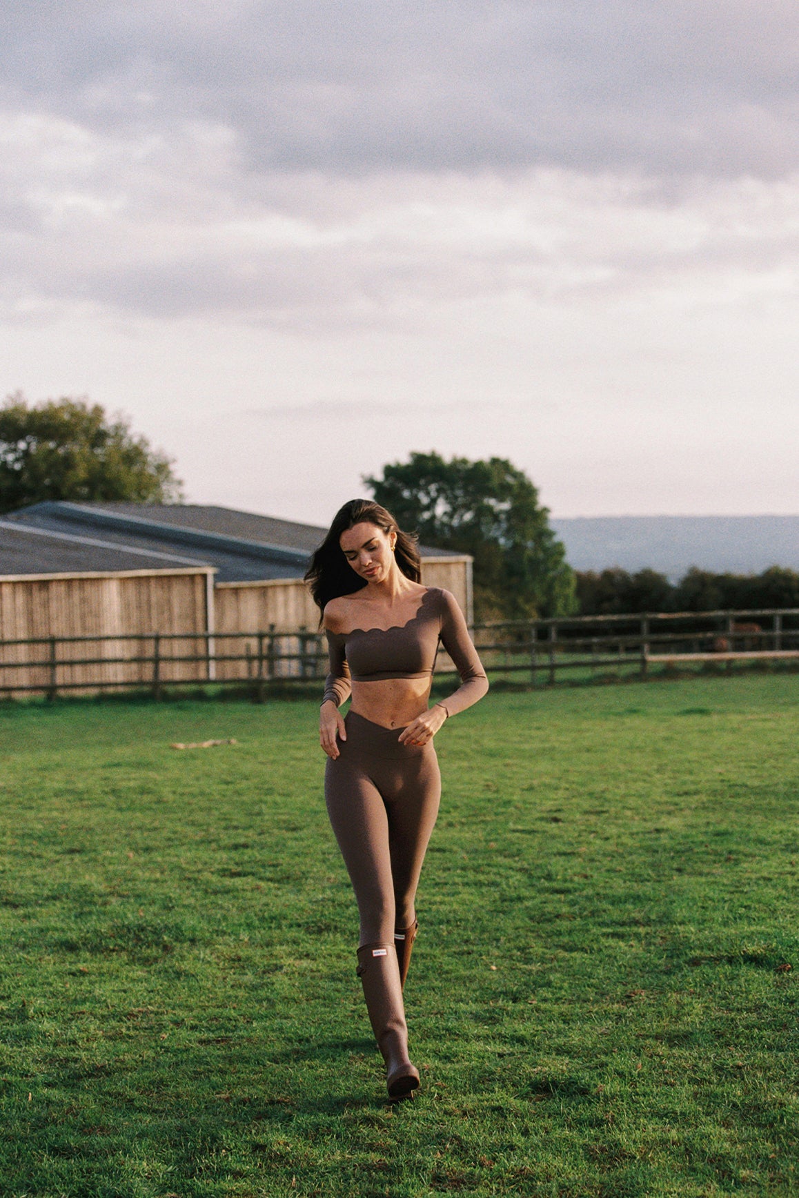 WISKII Riviera V-waist Scrunch Leggings in Sakura Zen, featuring V-shaped waistband and scrunch detail for a flattering fit.