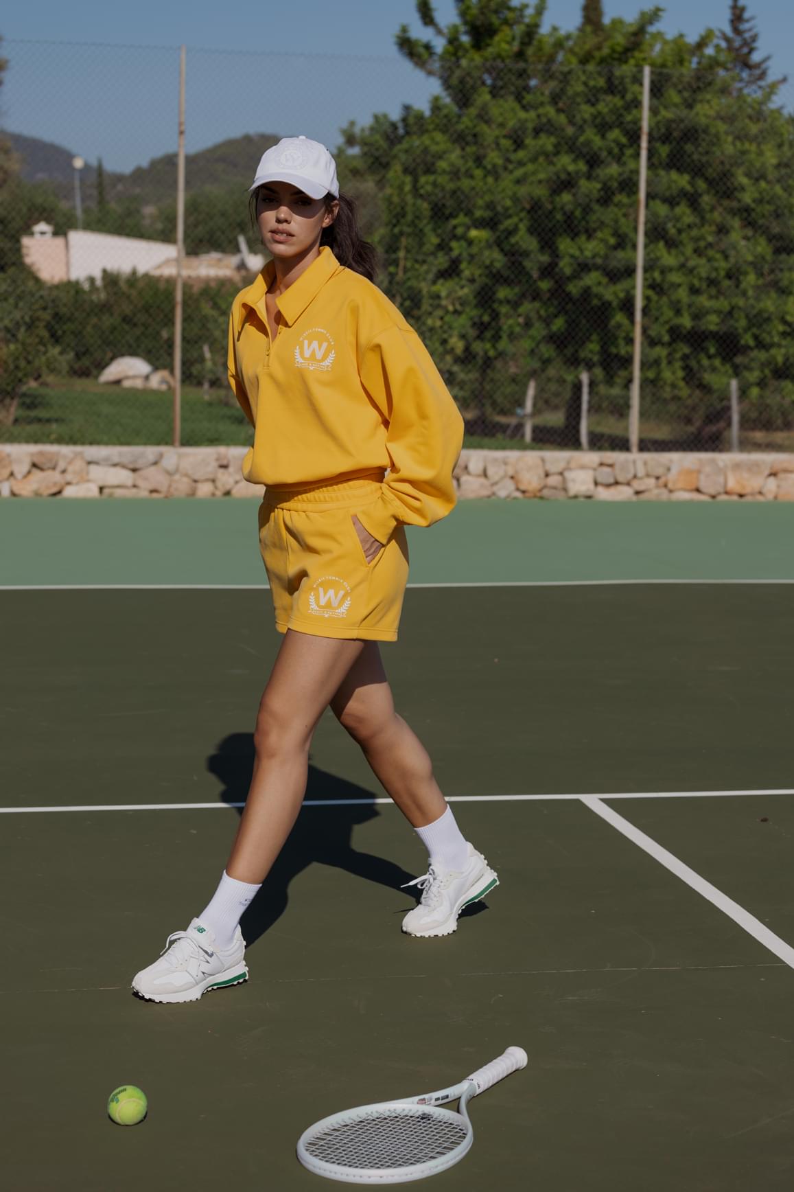 WISKII Polo Button Front Sweatshirt in latte color, comfortable loungewear with a classic button-up design and soft fabric.