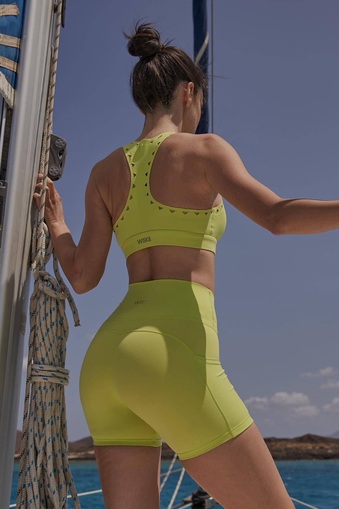 Pink V-Waist Vigorous Shorts by WISKII featuring a stylish fit and casual design, perfect for active or everyday wear.