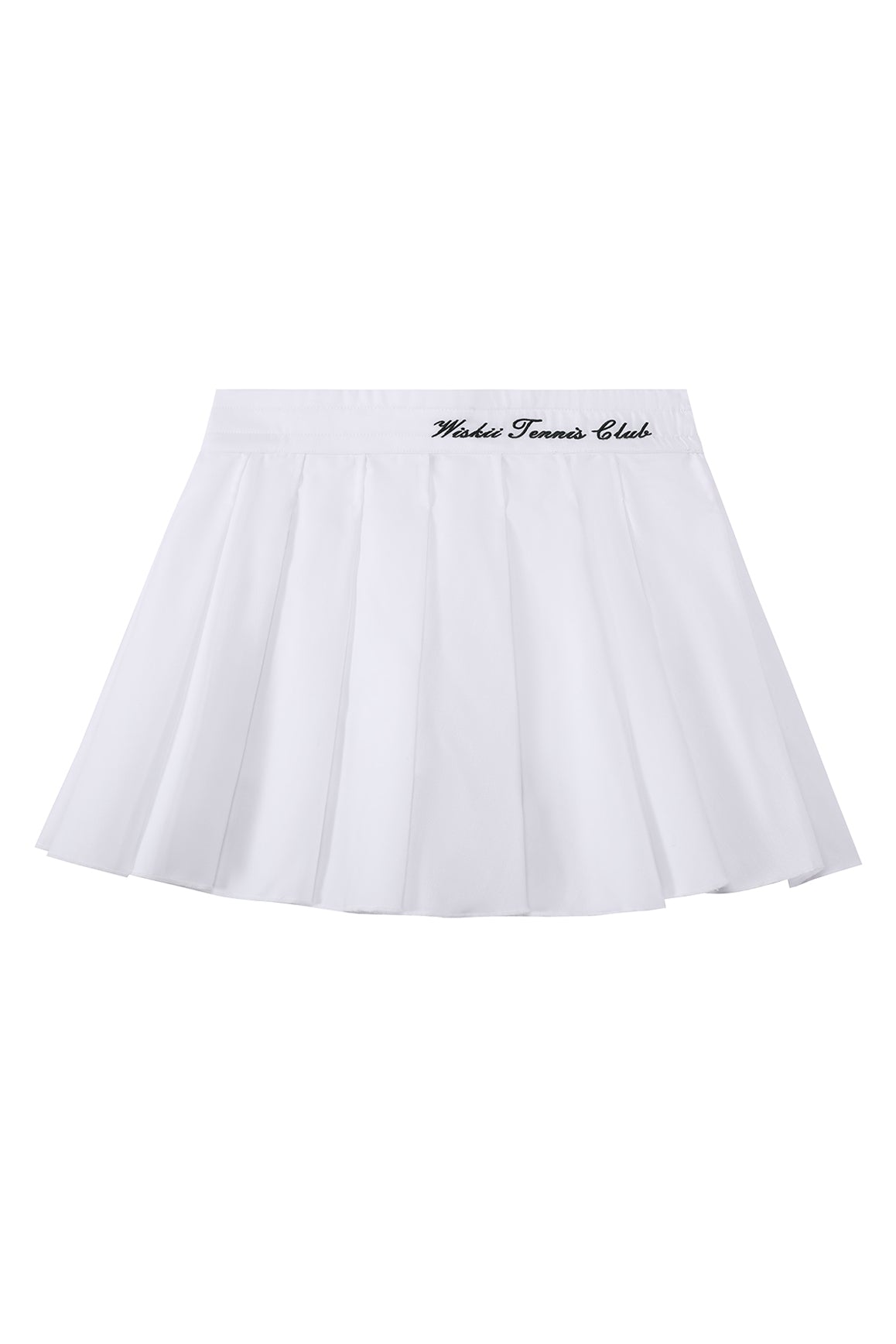 WISKII Riviera Pleated Skirt in light fabric, showcasing a flowing, pleated design perfect for summer wear.