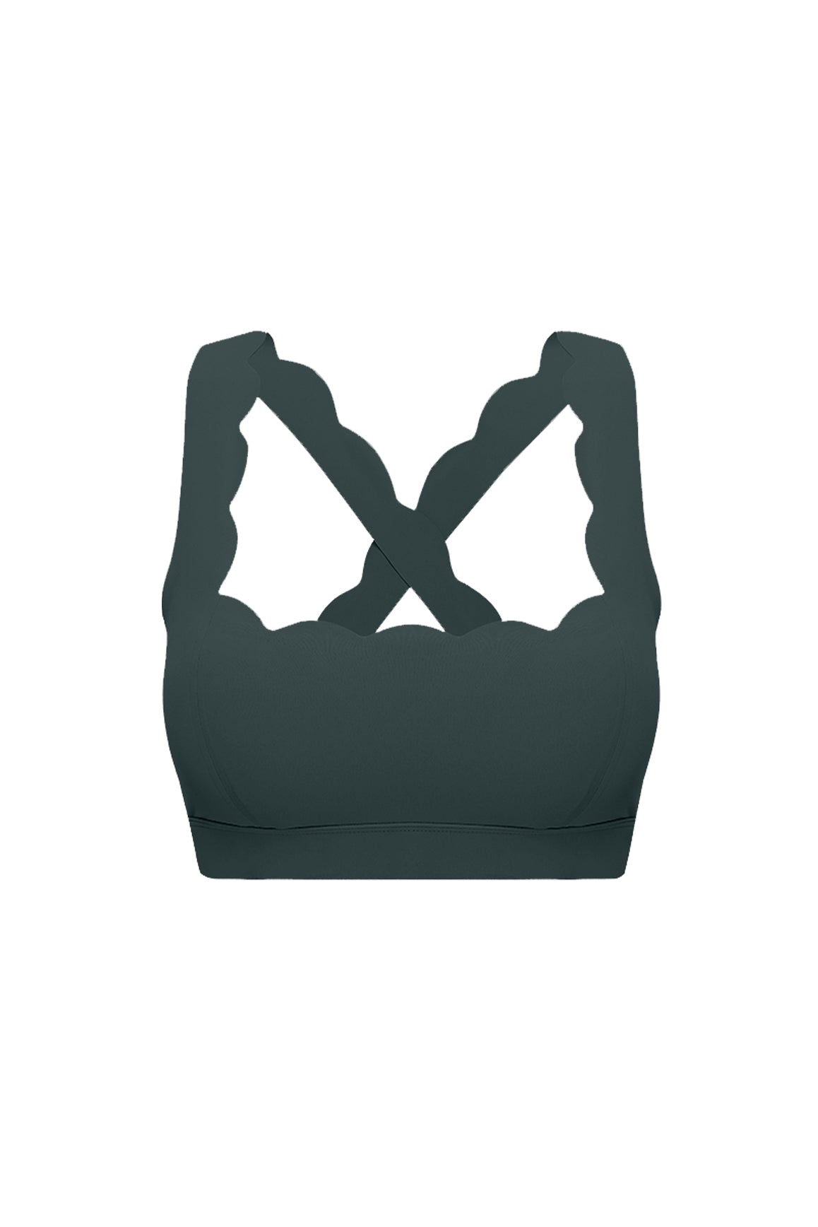 WISKII deep sea blue cross back sports bra with supportive design and breathable fabric, ideal for active workouts.