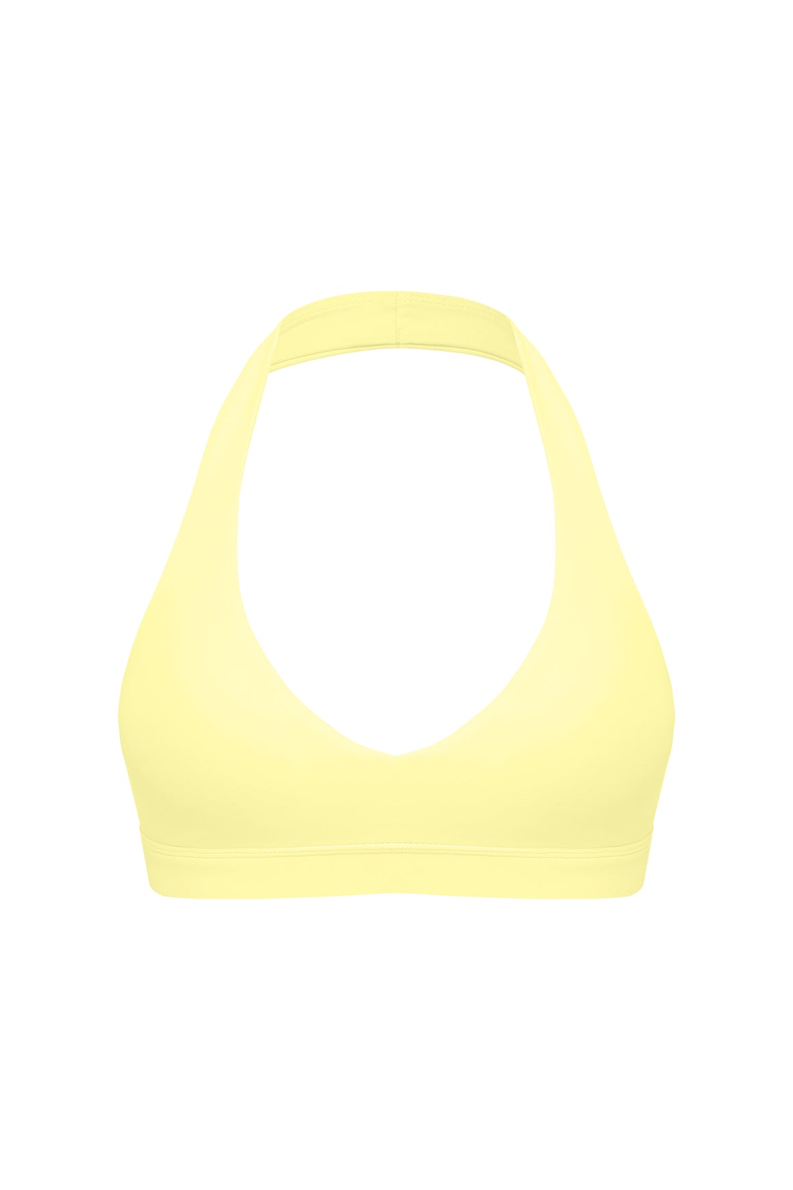WISKII V-Cut Halter Sports Bra in sakura zen color, featuring a supportive V-cut design and halter style for active wear.