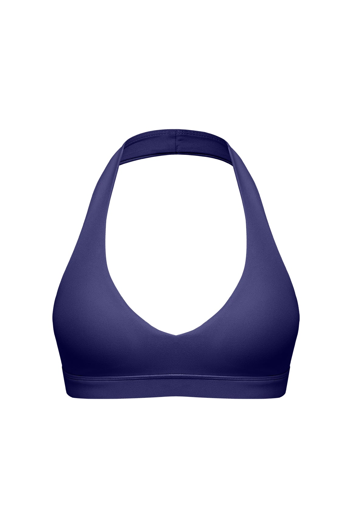 WISKII V-Cut Halter Sports Bra in sakura zen with supportive design and sleek V-neck style for active wear.