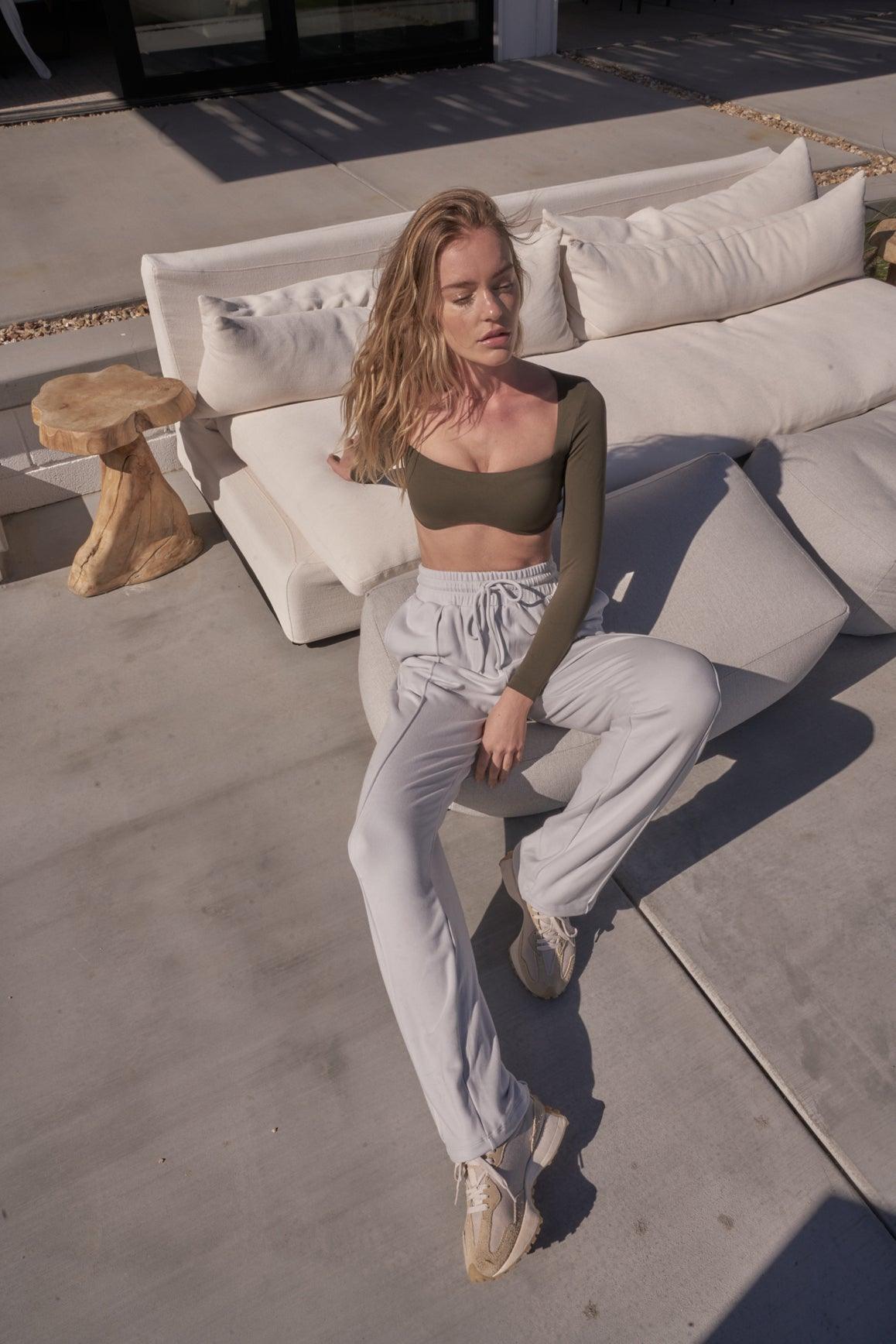 Forrest Green Long Sleeve bra | Long Sleeve Sports Bra - front view #5