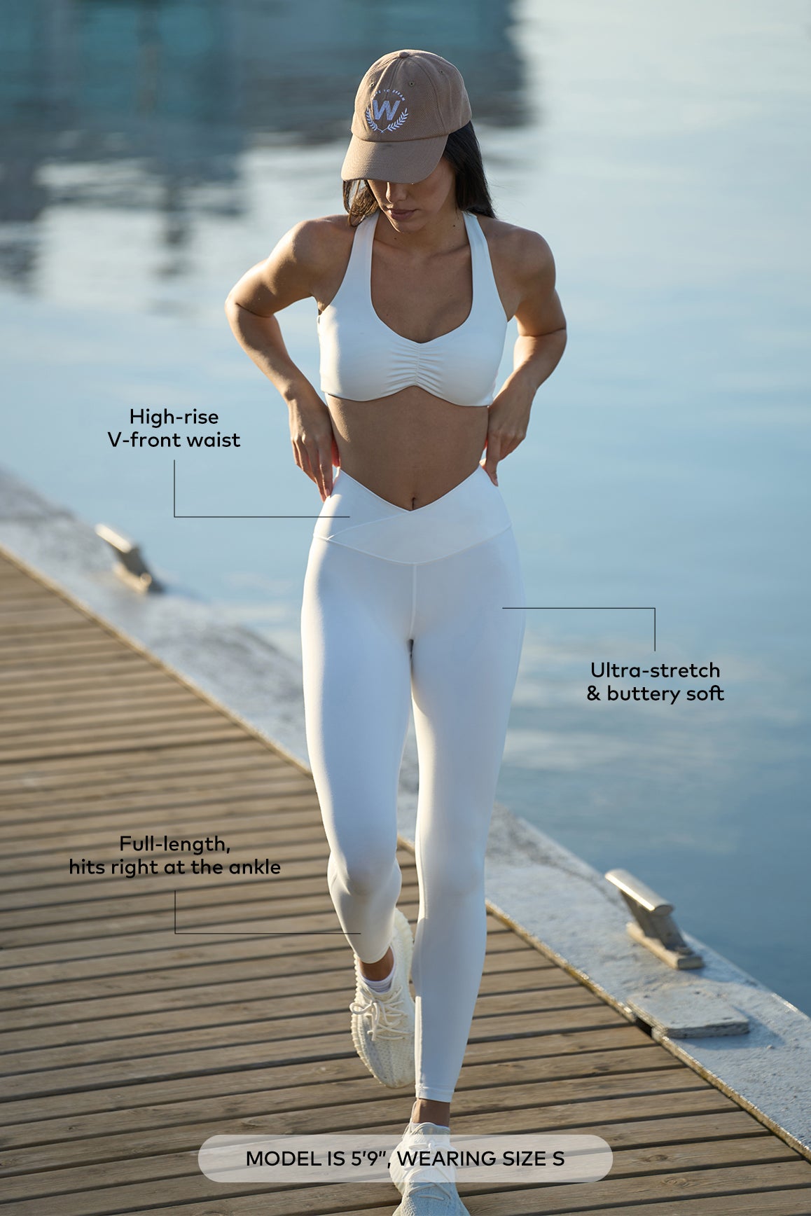 WISKII V-waist yoga leggings in black, stretchable and form-fitting for comfortable activewear.