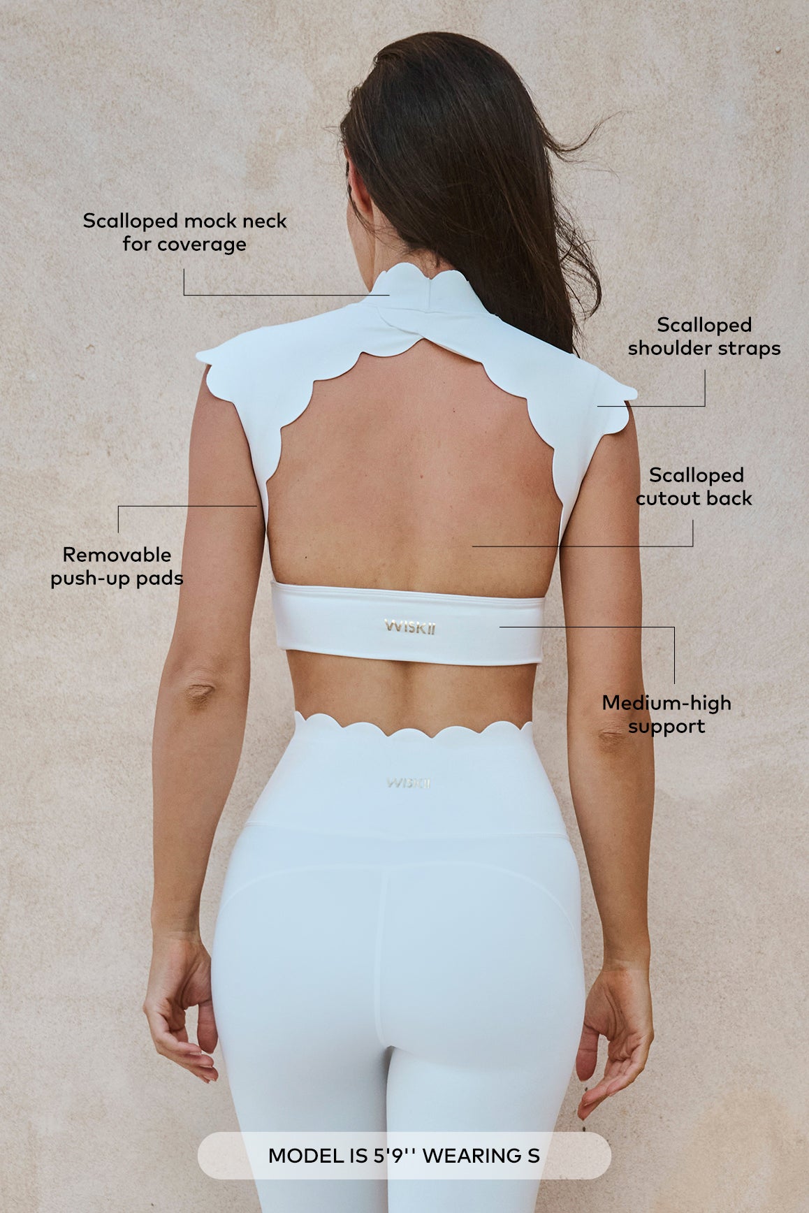 スカラップカットアウトモックネックブラ