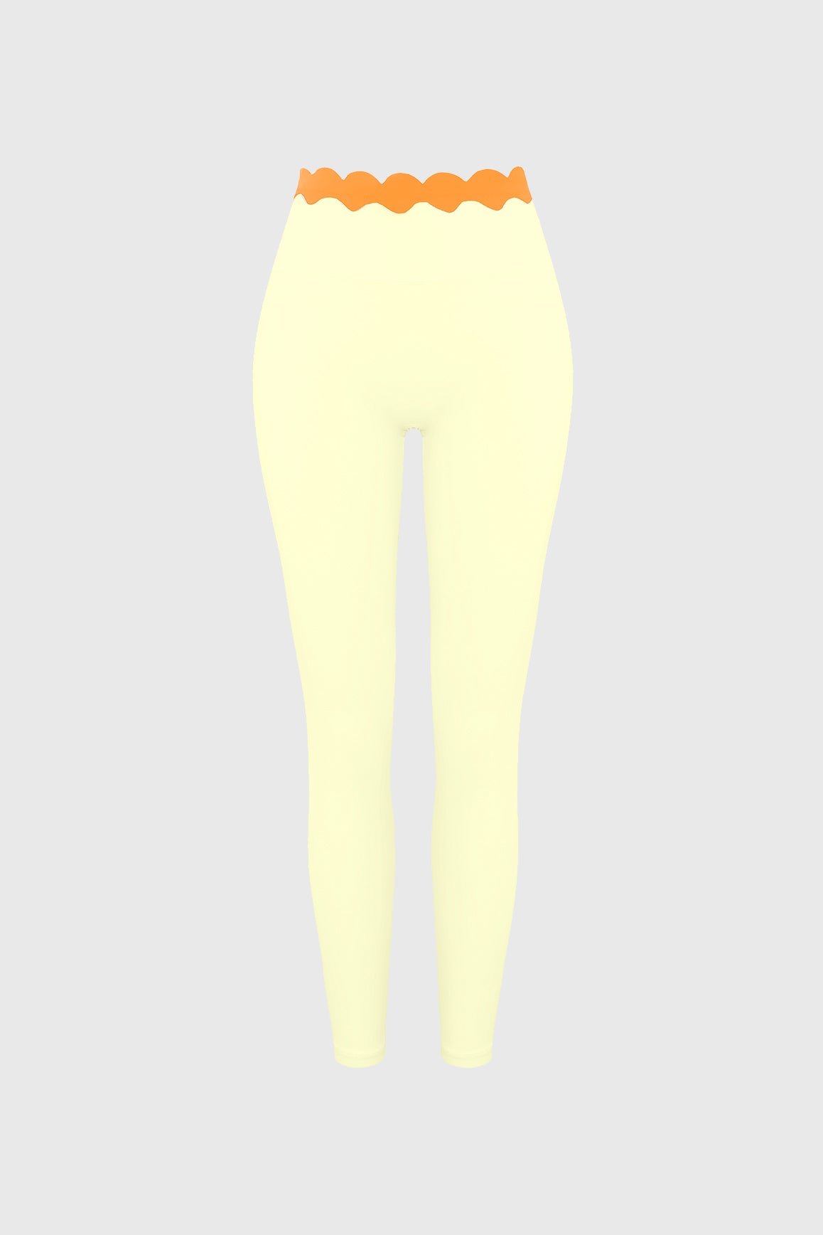 WISKII scallop contrast scrunch leggings showing a close-up of the textured fabric and stylish design details.