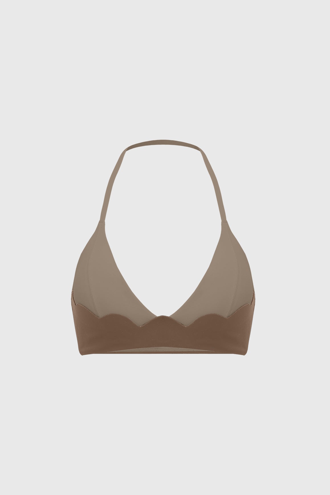 Riviera Scallop Contrast Halter Bra