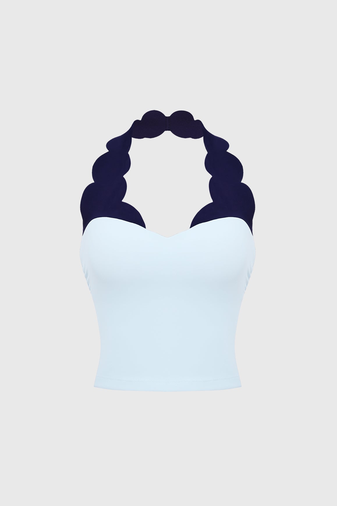 Riviera Scallop Contrast Halter Tank