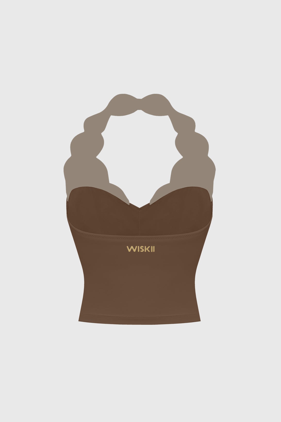 Riviera Scallop Contrast Halter Tank