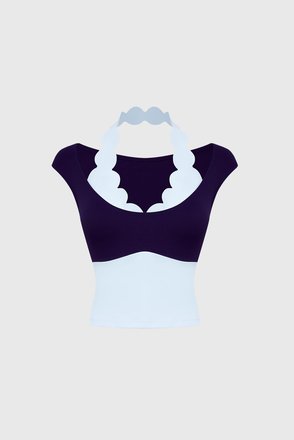 Scallop Contrast Halter Top