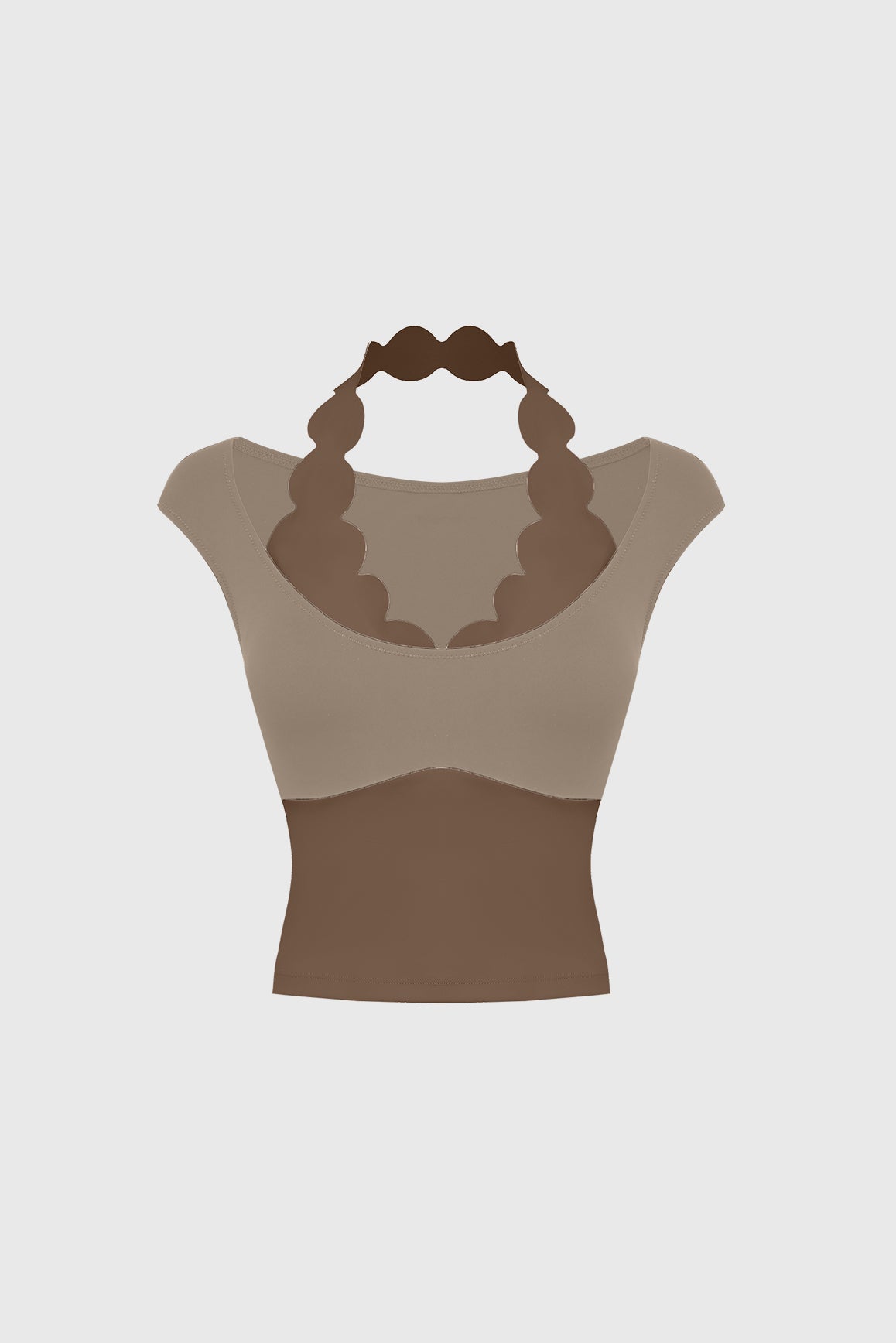 Scallop Contrast Halter Top