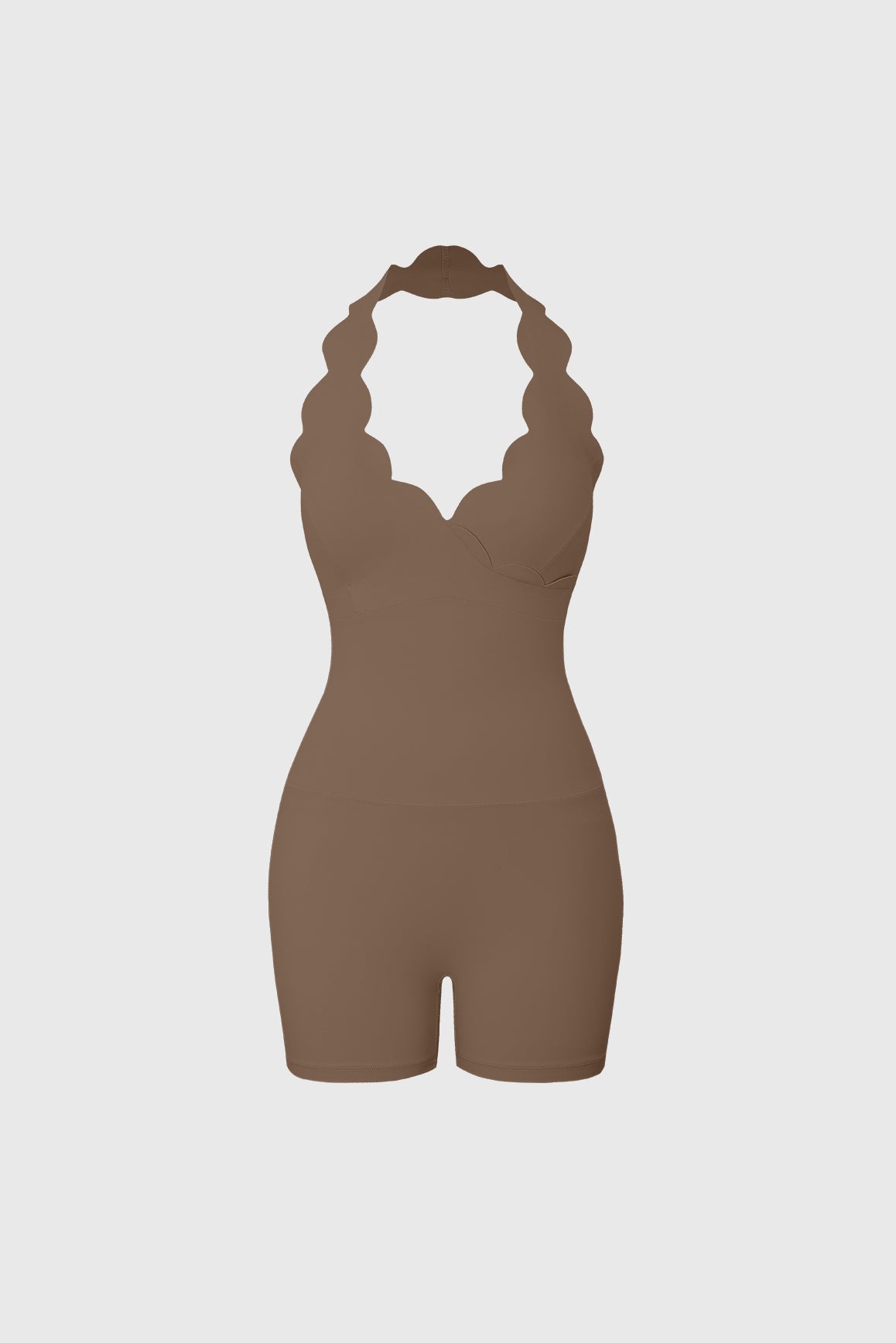 Scallop-Halter Hourglass Playsuit