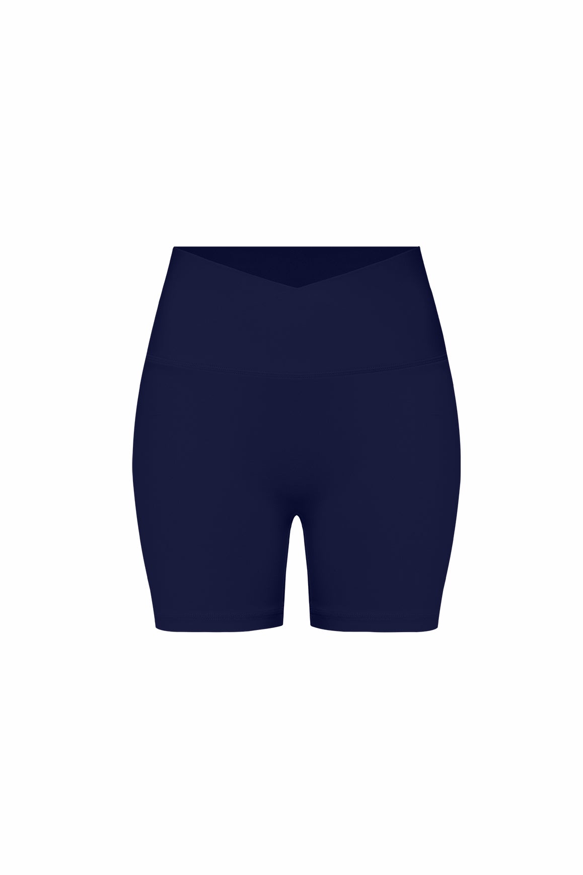 WISKII Riviera V-Waist Scrunch Shorts in lightweight fabric with V-shaped waist and scrunched side design, modeled on a person.