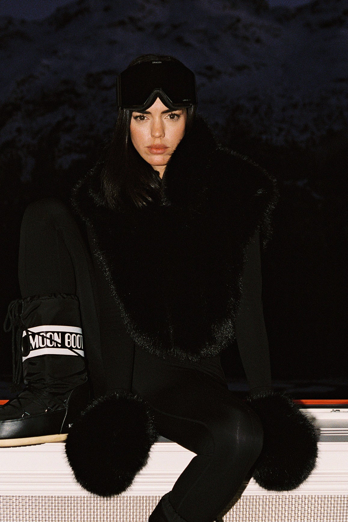 Alpine Cloud Faux Fur Vest | Jet Black | WISKII Active