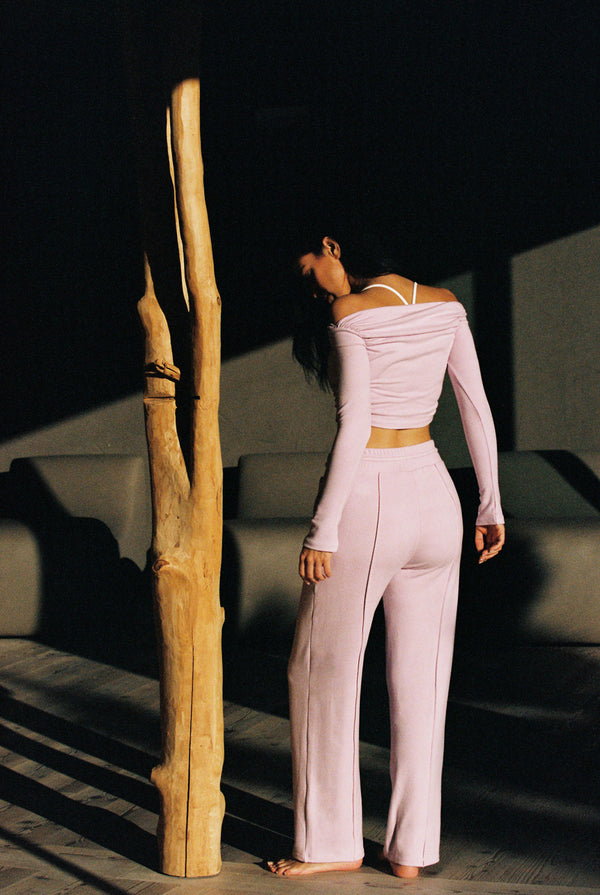  High-waist Lounge Wide-leg Pant Ivory