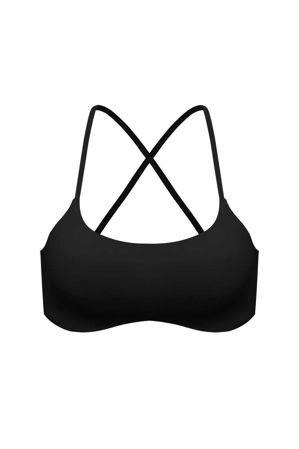 Model wears a Minimal Crossback Bra | WISKII ACTIVE | Color black