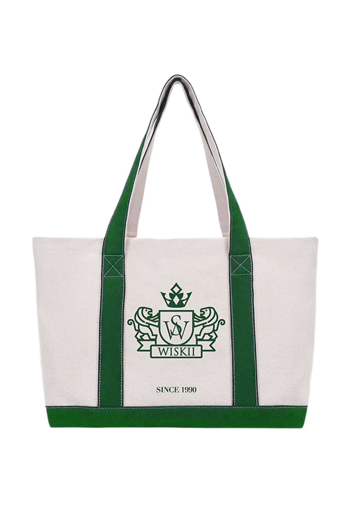Riviera Canvas Club Tote Bag | WISKII | Green Bag