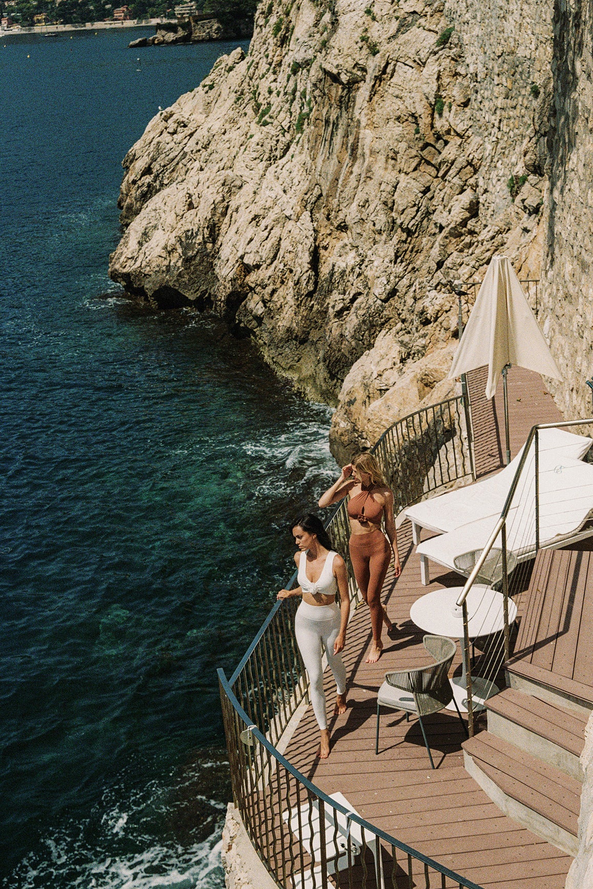 Model wears a Riviera Floral Crisscross Bra | Cinnamon bra | WISKII Active