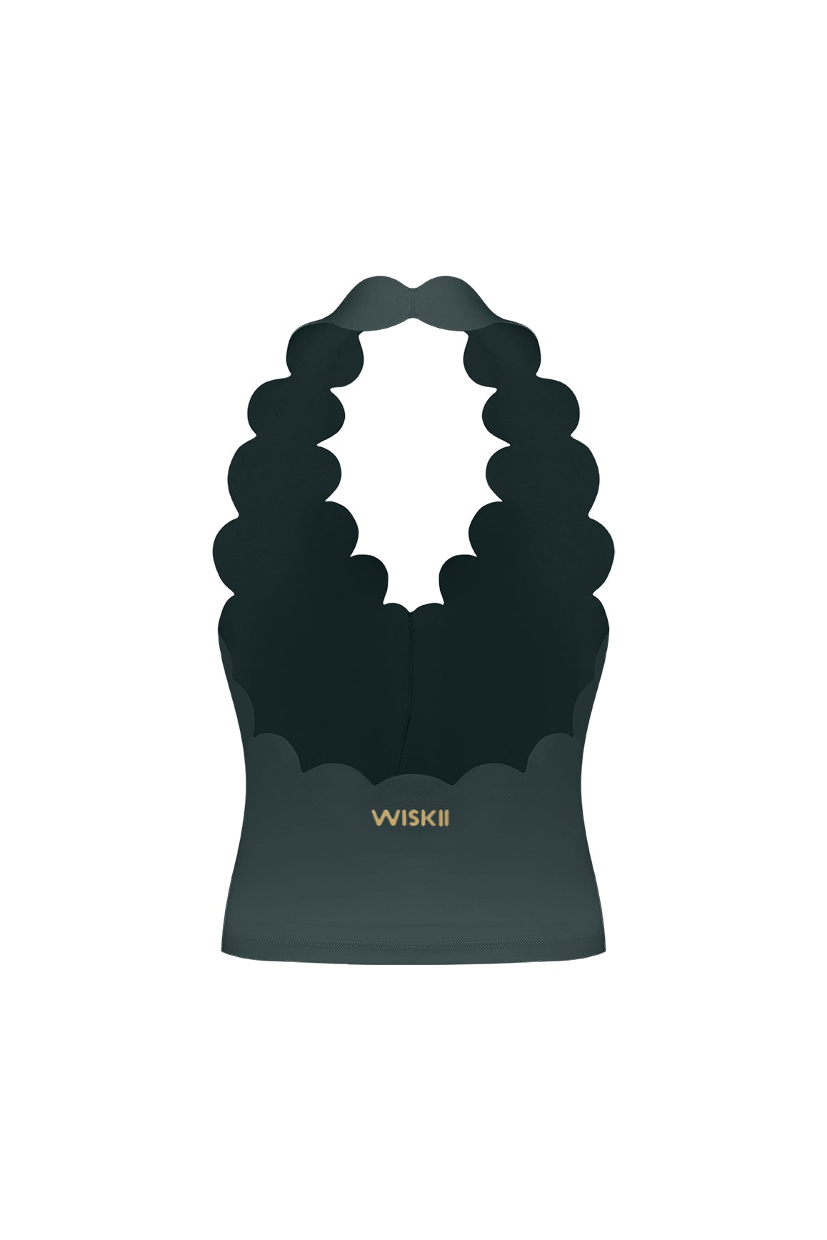Riviera Scallop Halter Bra Tank | WISKII Active | Deep Sea