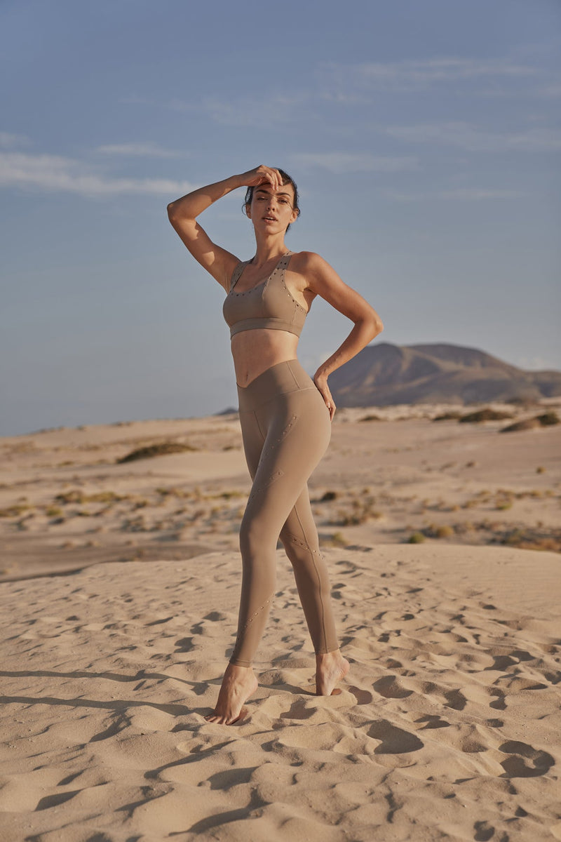 Model wears WISKII V-waist Laser cut sports legging