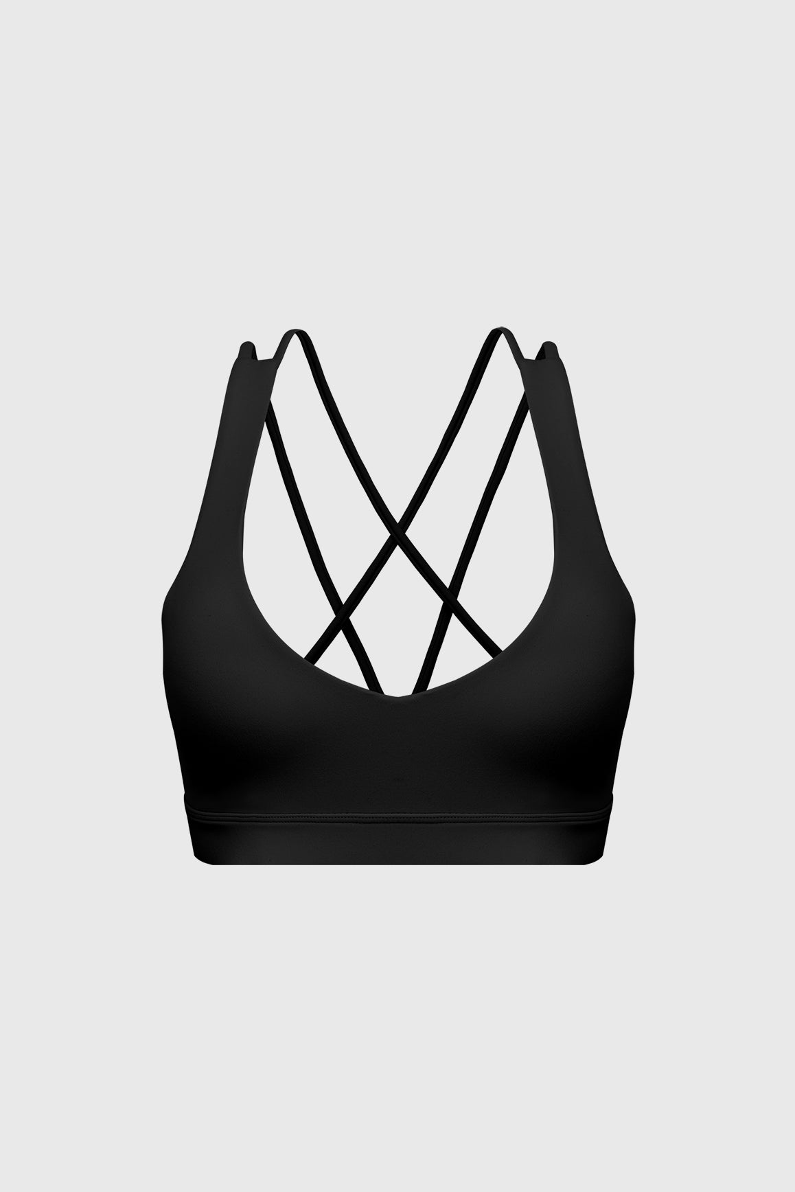 Scoop Neck Crossback Bra | Black Bra | WISKII Active