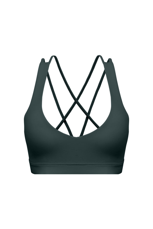Scoop Neck Crossback Bra | WISKII Active | Deepsea