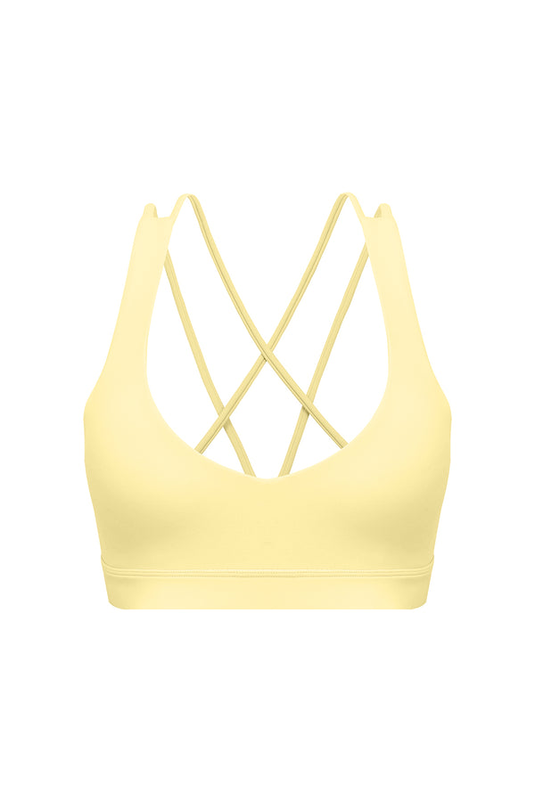 Scoop Neck Crossback Bra | WISKII Active | Lemondrop