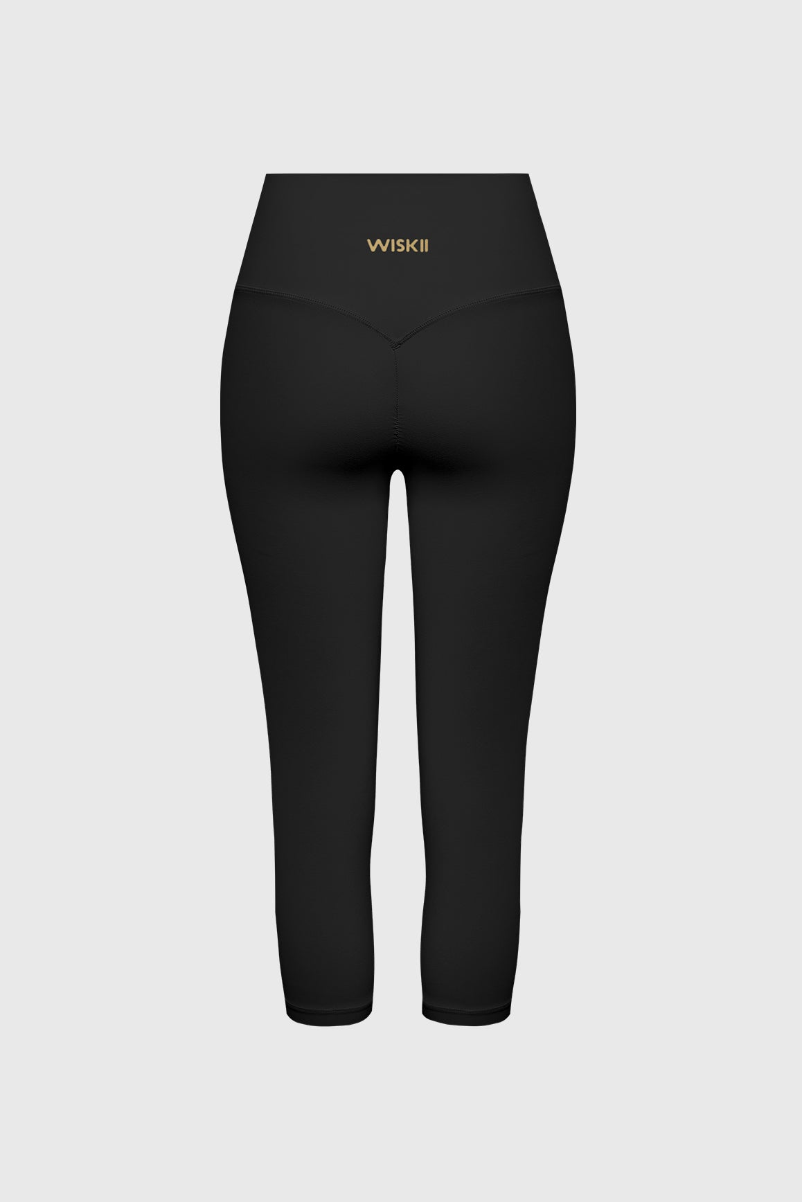V-Waist Scrunch Capri Legging | Color Black | WISKII Active