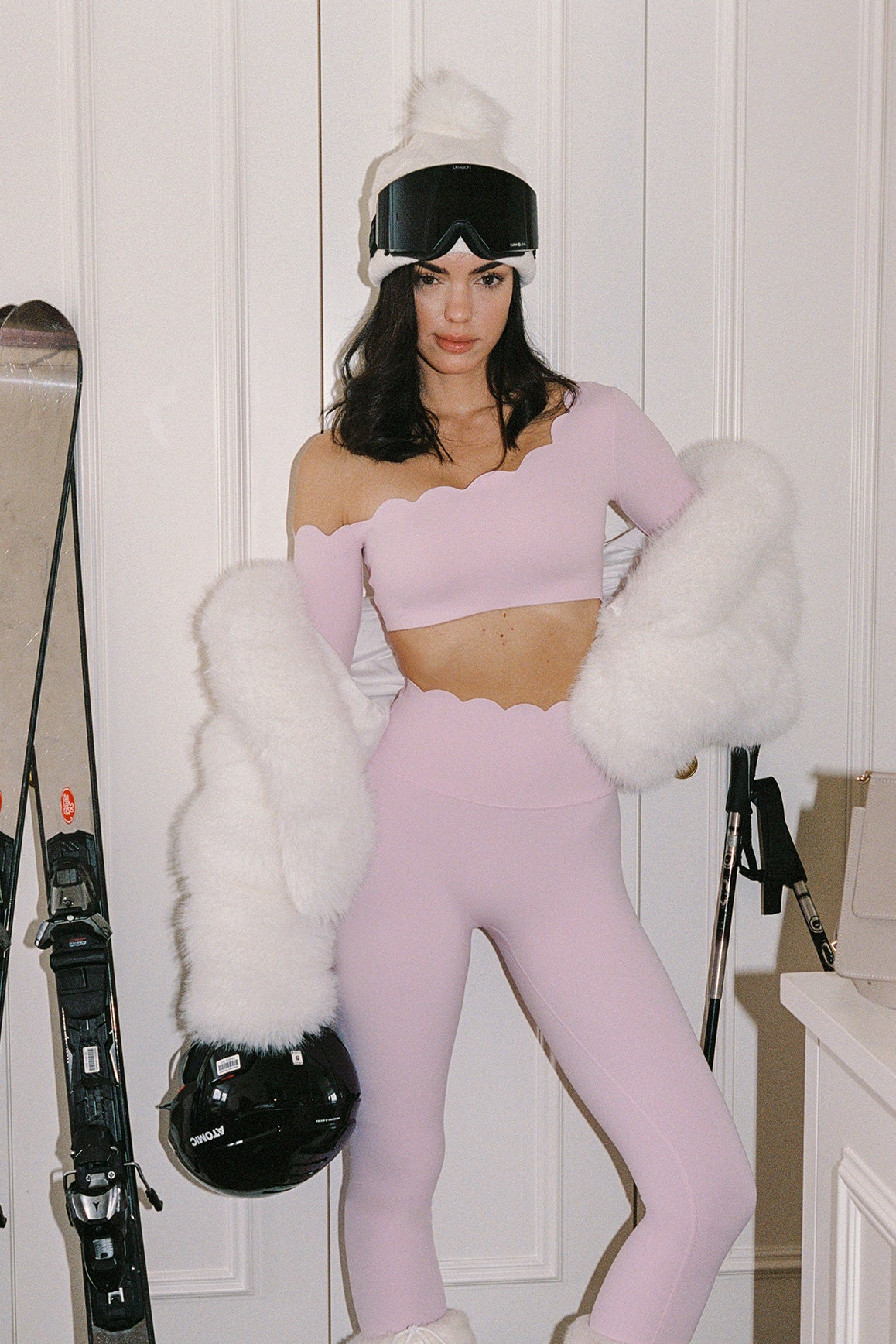 High-Waist Scallop Scrunch Legging | Sakura Zen | Pink Legging | WISKII Active 