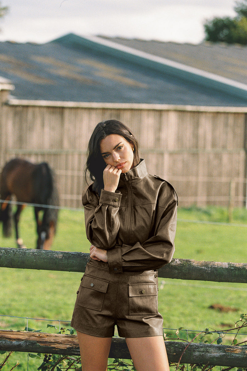 Retro Faux Leather Jacket