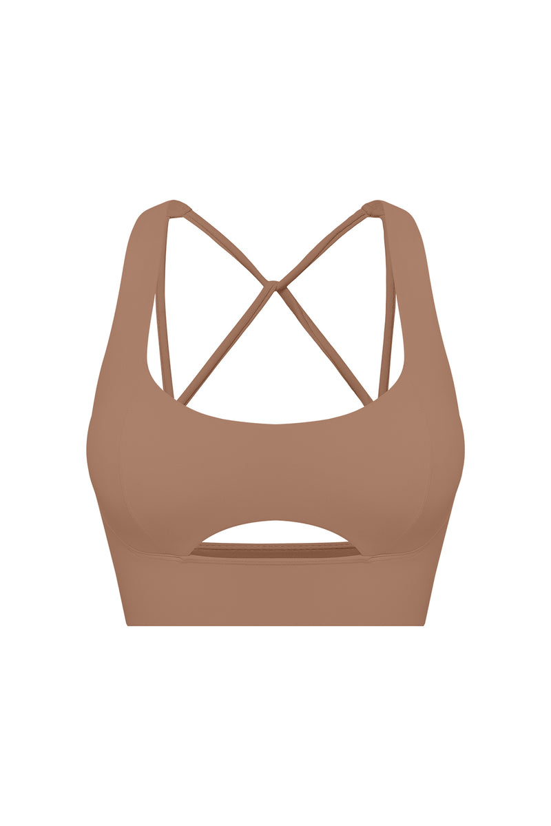 WISKII Vibrant Strapback Bra | Color Tuscan Tan | WISKII Active