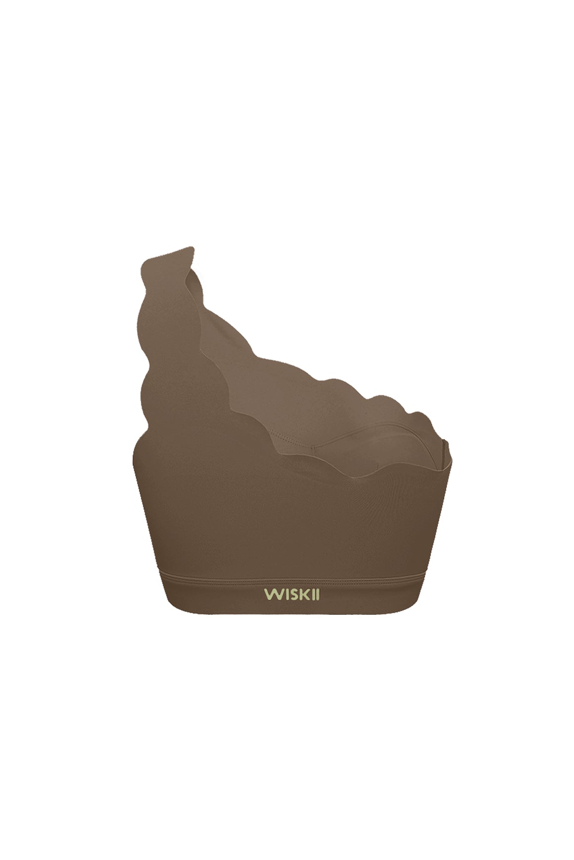 WISKII Dynamic One Shoulder Sports Bra in black, featuring a stylish single shoulder strap and supportive fit for activewear.