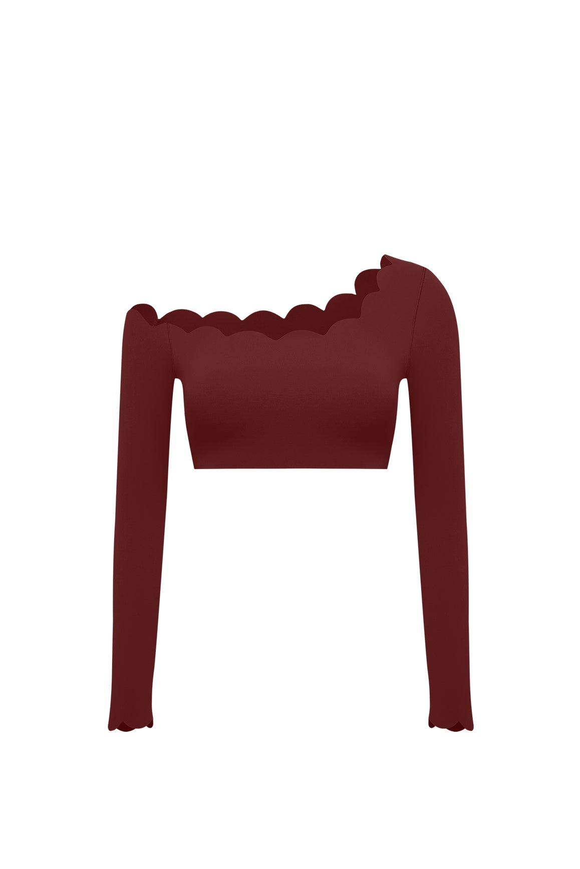 オフショルダー長袖クロップトップ