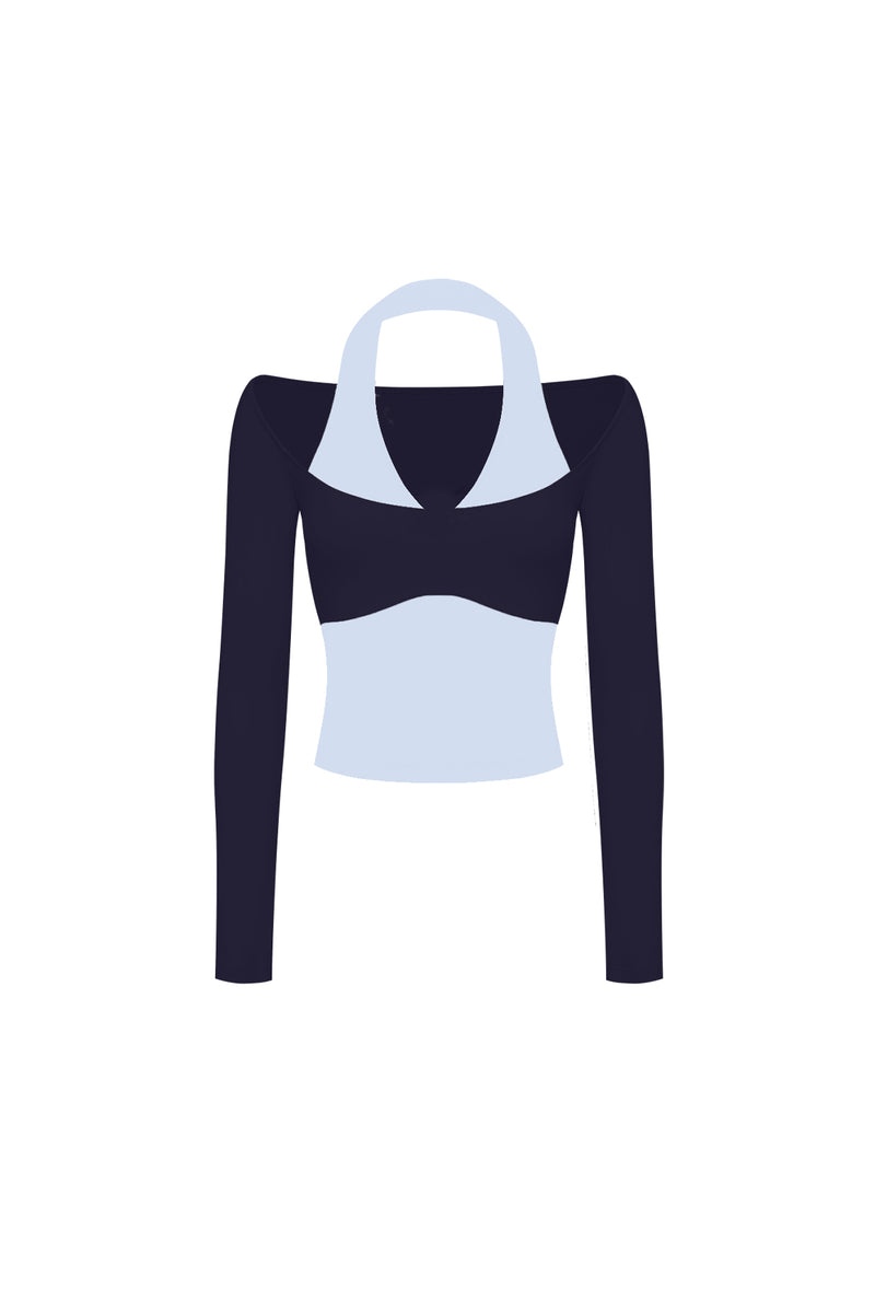 Colorblock One-Piece Long Sleeve Top