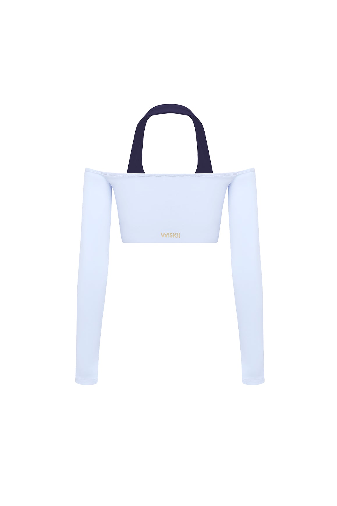 Off-Shoulder Colorblock Long Sleeve Crop Top