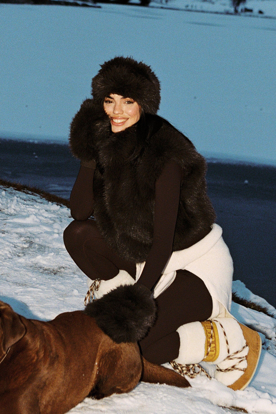 Frost Faux Fur Mittens