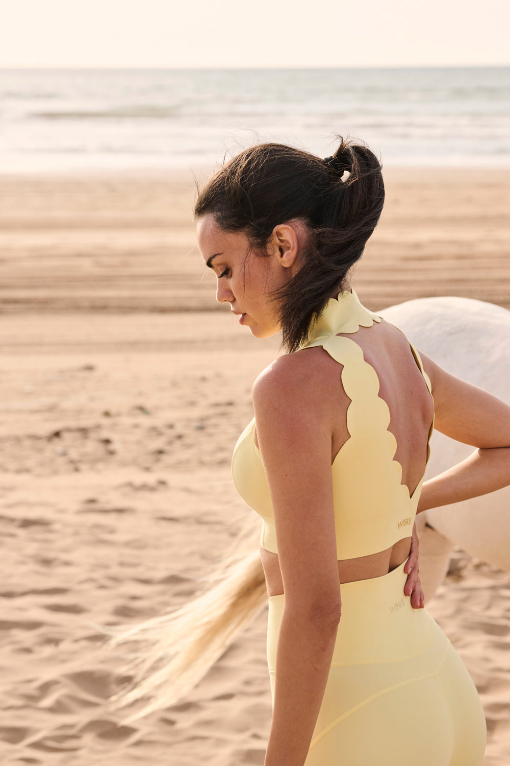 High Neck Scallop V-Back Bra | WISKII Active