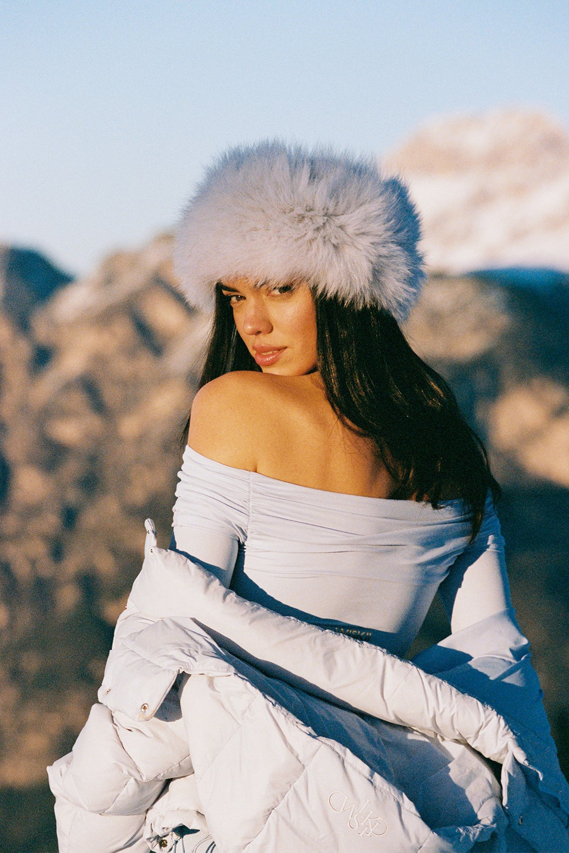 Long Sleeve Off Shoulder Pleated Bodysuit