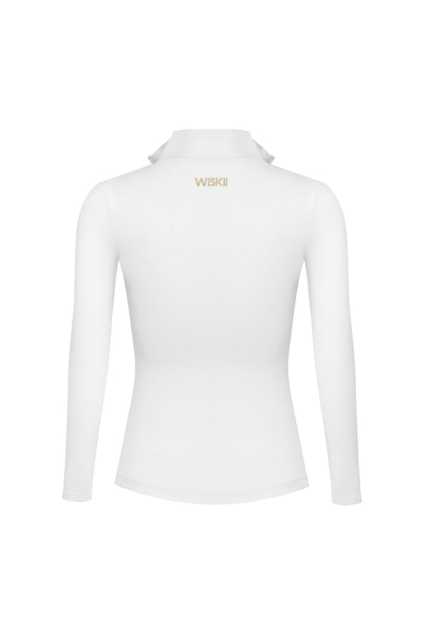 a Long Sleeve Half Zip Top | WISKII Active | Ivory