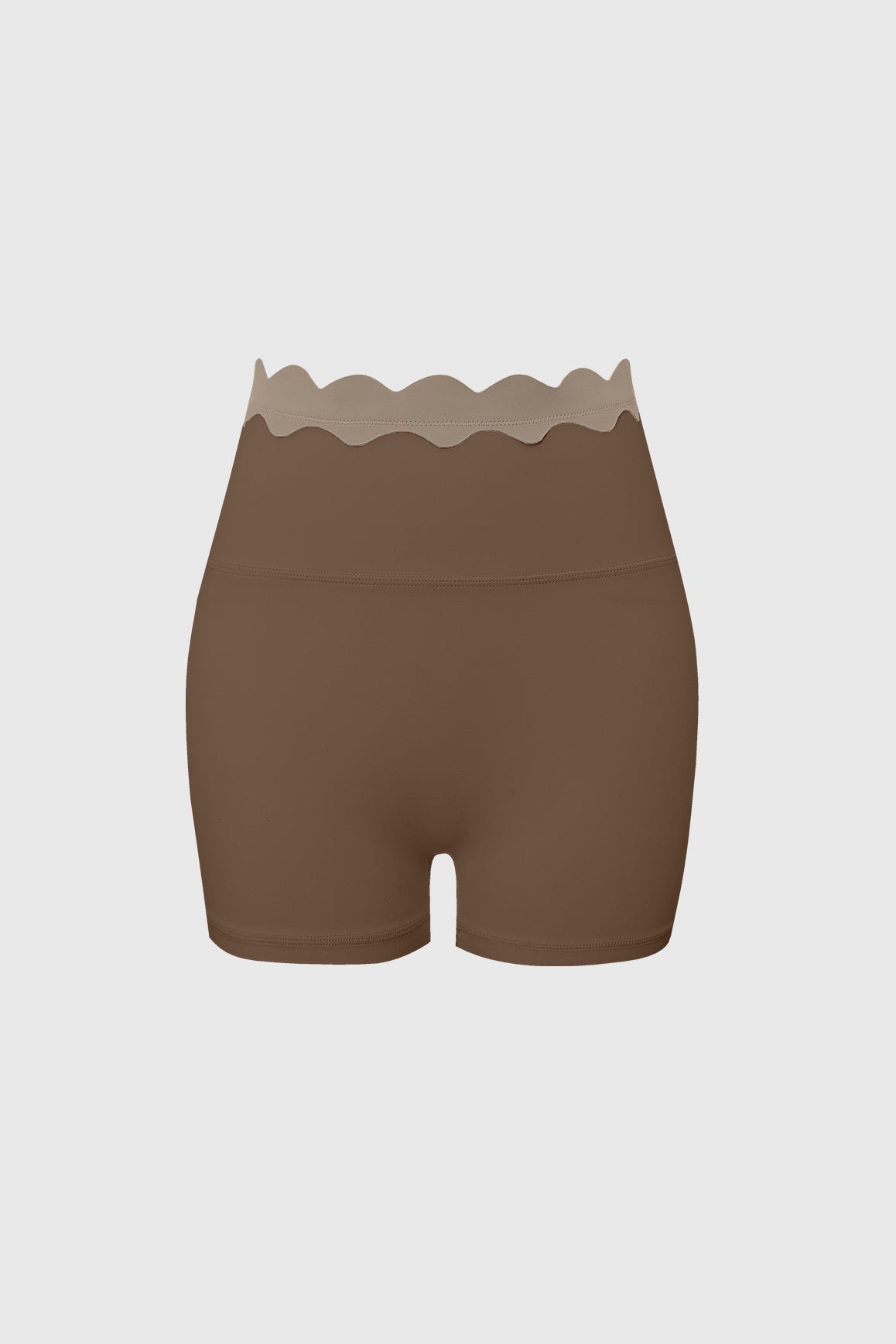 Contrast Scallop Scrunch Short - WISKIIWS676trufflealmondS