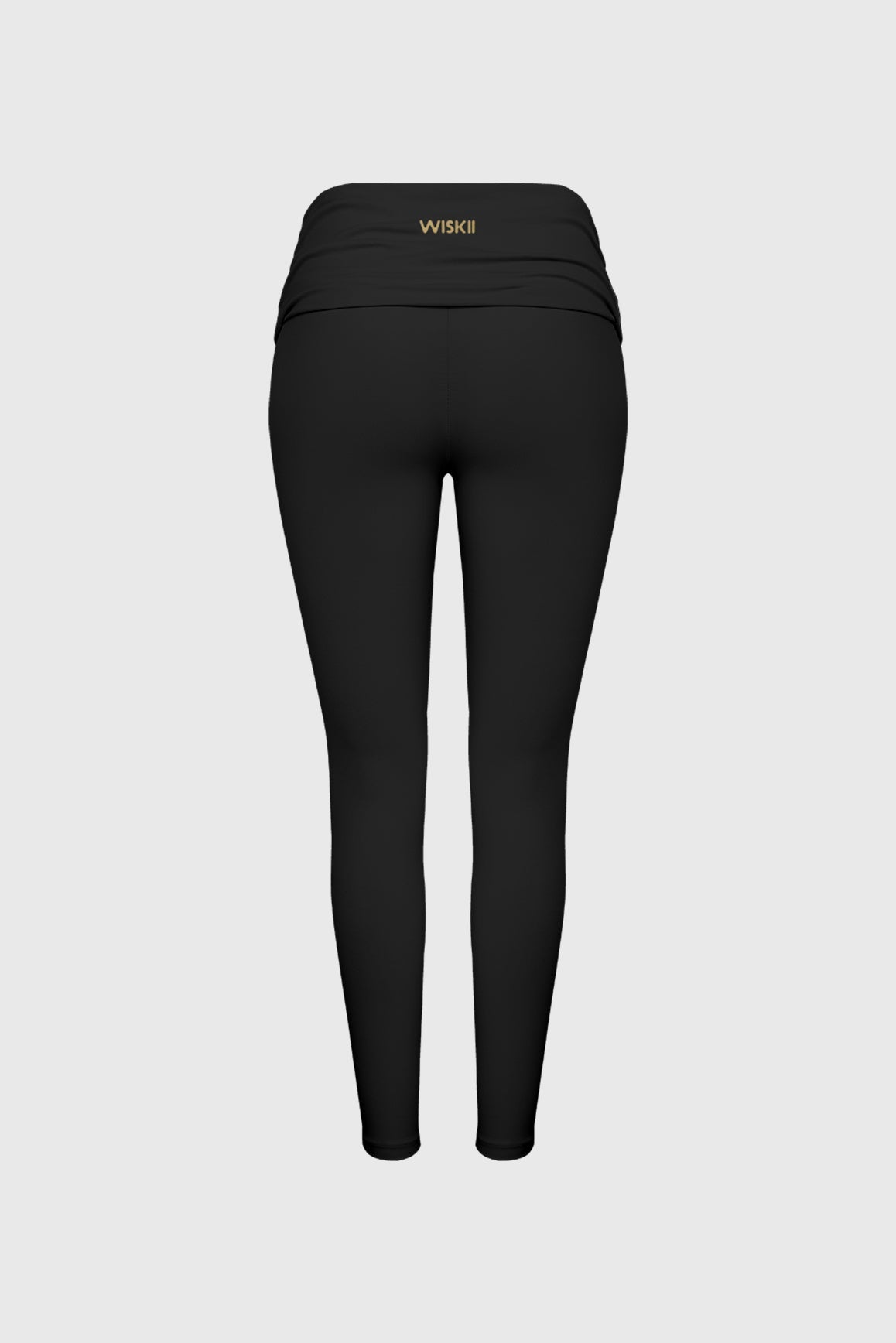 Draped Fold-Over Low-Rise Scrunch Leggings - WISKII - Leggings