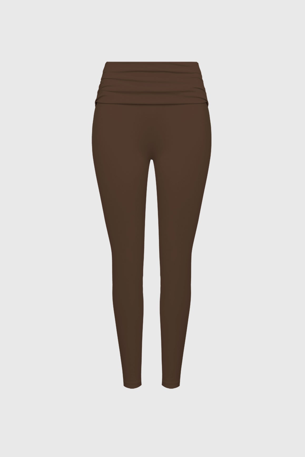 Draped Fold-Over Low-Rise Scrunch Leggings - WISKII - Leggings